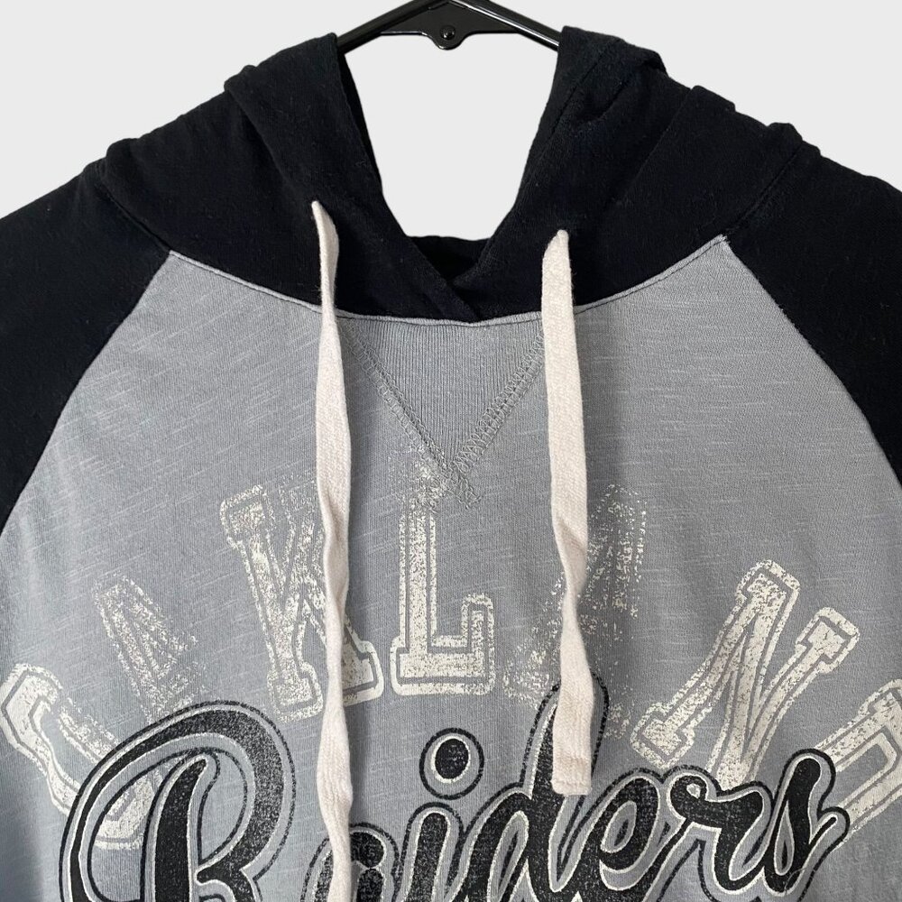 NFL Oakland Raiders Hoodie Women's Small Gray Black Pullover Football Sweatshirt - Picture 5 of 13